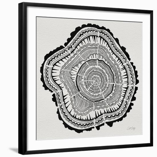 Tree Rings Black on White-Cat Coquillette-Framed Giclee Print