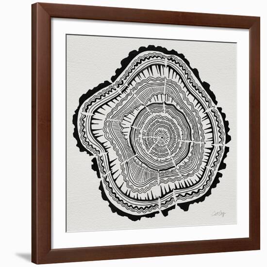 Tree Rings Black on White-Cat Coquillette-Framed Giclee Print