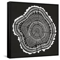 Tree Rings Black-Cat Coquillette-Framed Stretched Canvas