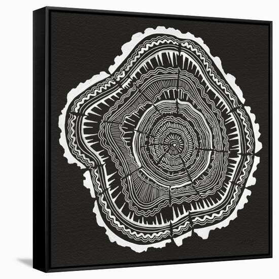 Tree Rings Black-Cat Coquillette-Framed Stretched Canvas