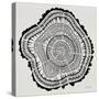 Tree Rings in Black on White-Cat Coquillette-Stretched Canvas