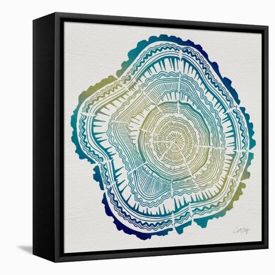 Tree Rings in Ombre-Cat Coquillette-Framed Stretched Canvas