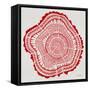 Tree Rings in Red-Cat Coquillette-Framed Stretched Canvas