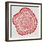 Tree Rings in Red-Cat Coquillette-Framed Giclee Print