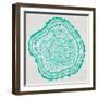 Tree Rings in Turquoise-Cat Coquillette-Framed Giclee Print