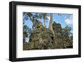 Tree Roots Growing over Ta Prohm Temple Ruins, Angkor World Heritage Site, Siem Reap, Cambodia-David Wall-Framed Photographic Print