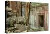 Tree Roots Growing over Ta Prohm Temple Ruins, Angkor World Heritage Site, Siem Reap, Cambodia-David Wall-Stretched Canvas