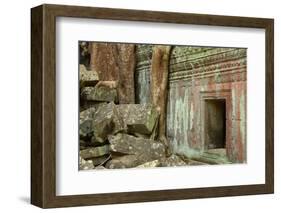 Tree Roots Growing over Ta Prohm Temple Ruins, Angkor World Heritage Site, Siem Reap, Cambodia-David Wall-Framed Photographic Print