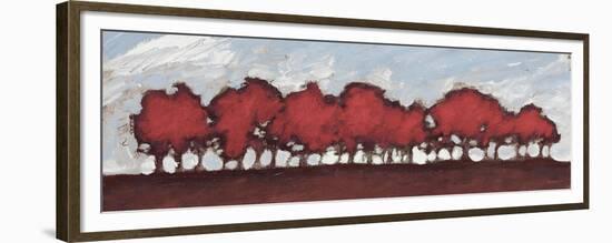 Tree Row Sunset In Red-Dan Meneely-Framed Premium Giclee Print