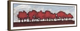 Tree Row Sunset In Red-Dan Meneely-Framed Premium Giclee Print
