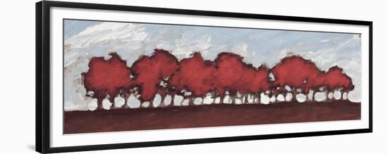Tree Row Sunset In Red-Dan Meneely-Framed Premium Giclee Print