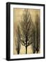 Tree Silhutette on Gold II-Kate Bennett-Framed Art Print