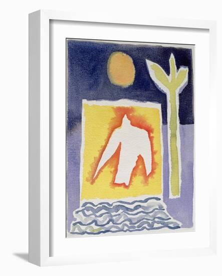 Tree, Sun and Rising Bird, 1989-Peter Davidson-Framed Giclee Print