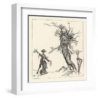 Tree Talks to Scarecrow-Arthur Rackham-Framed Art Print