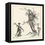 Tree Talks to Scarecrow-Arthur Rackham-Framed Stretched Canvas