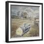 Tree Trunk and Wheelbarrow-Eric Ravilious-Framed Premium Giclee Print