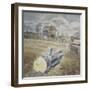 Tree Trunk and Wheelbarrow-Eric Ravilious-Framed Giclee Print