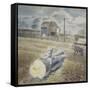 Tree Trunk and Wheelbarrow-Eric Ravilious-Framed Stretched Canvas