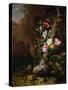 Tree Trunk Surrounded by Flowers, Butterflies and Animals, 1685-Rachel Ruysch-Stretched Canvas