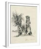 Tree Trunks at La Mare au Clerc-Claude Monet-Framed Premium Giclee Print