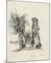 Tree Trunks at La Mare au Clerc-Claude Monet-Mounted Premium Giclee Print
