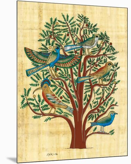 Tree with Sacred Birds-null-Mounted Premium Giclee Print