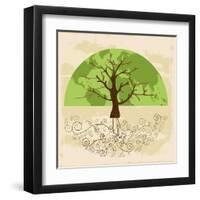 Tree World Concept-cienpies-Framed Art Print