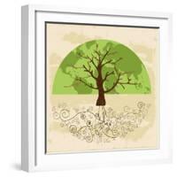 Tree World Concept-cienpies-Framed Art Print