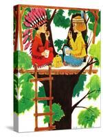 Treehouse Lunch - Jack & Jill-Ruth and Charles Newton-Stretched Canvas