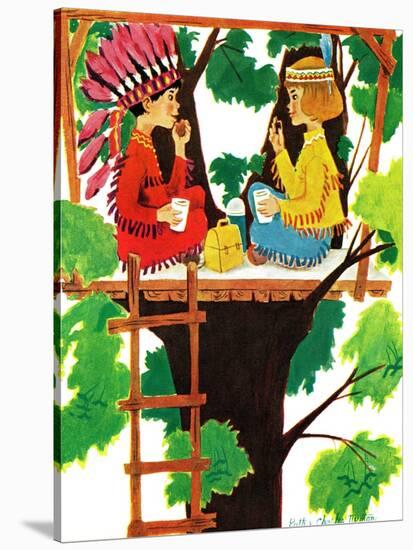 Treehouse Lunch - Jack & Jill-Ruth and Charles Newton-Stretched Canvas