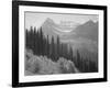 Trees And Bushes In Foreground Mountains In Bkgd "In Glacier National Park" Montana. 1933-1942-Ansel Adams-Framed Art Print