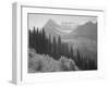 Trees And Bushes In Foreground Mountains In Bkgd "In Glacier National Park" Montana. 1933-1942-Ansel Adams-Framed Art Print