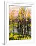 Trees And Bushes On The Bank Of The River-balaikin2009-Framed Art Print