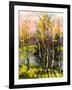 Trees And Bushes On The Bank Of The River-balaikin2009-Framed Art Print