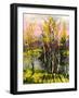 Trees And Bushes On The Bank Of The River-balaikin2009-Framed Art Print