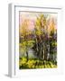 Trees And Bushes On The Bank Of The River-balaikin2009-Framed Art Print