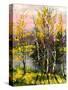 Trees And Bushes On The Bank Of The River-balaikin2009-Stretched Canvas