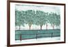 Trees And Fences-OnRei-Framed Art Print