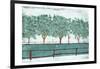 Trees And Fences-OnRei-Framed Art Print