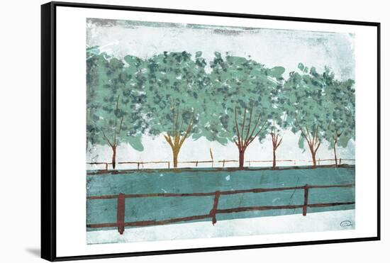 Trees And Fences-OnRei-Framed Stretched Canvas