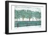 Trees And Fences-OnRei-Framed Art Print