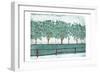 Trees And Fences-OnRei-Framed Art Print