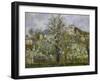 Trees and Flowers, Spring at Pontoise, 1877-Camille Pissarro-Framed Giclee Print