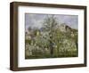 Trees and Flowers, Spring at Pontoise, 1877-Camille Pissarro-Framed Giclee Print