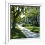 Trees and Grass Along Sidewalk, Beverly Hills, Los Angeles, California, USA-David Lomax-Framed Photographic Print