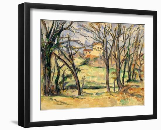 Trees and Houses Near the Jas de Bouffan, 1885-86-Paul Cezanne-Framed Giclee Print