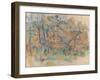 Trees and Houses, Provence, C.1885 (Oil on Canvas)-Paul Cezanne-Framed Giclee Print