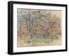 Trees and Houses, Provence, C.1885 (Oil on Canvas)-Paul Cezanne-Framed Giclee Print