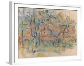 Trees and Houses, Provence-Paul Cézanne-Framed Giclee Print