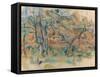 Trees And Houses-Paul Cezanne-Framed Stretched Canvas